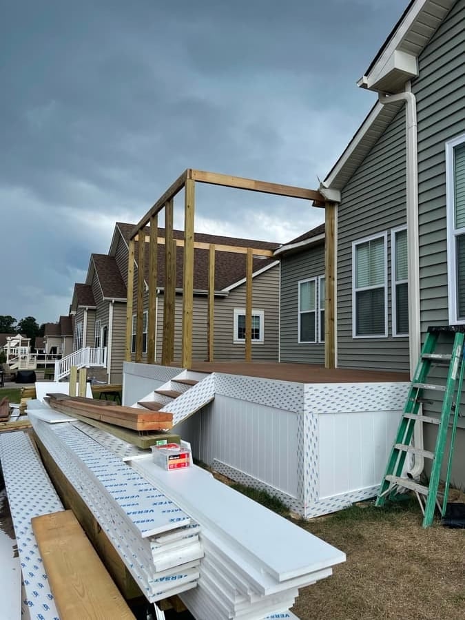 Initial Framing - Step 1 of CoriaCo screened porch addition project