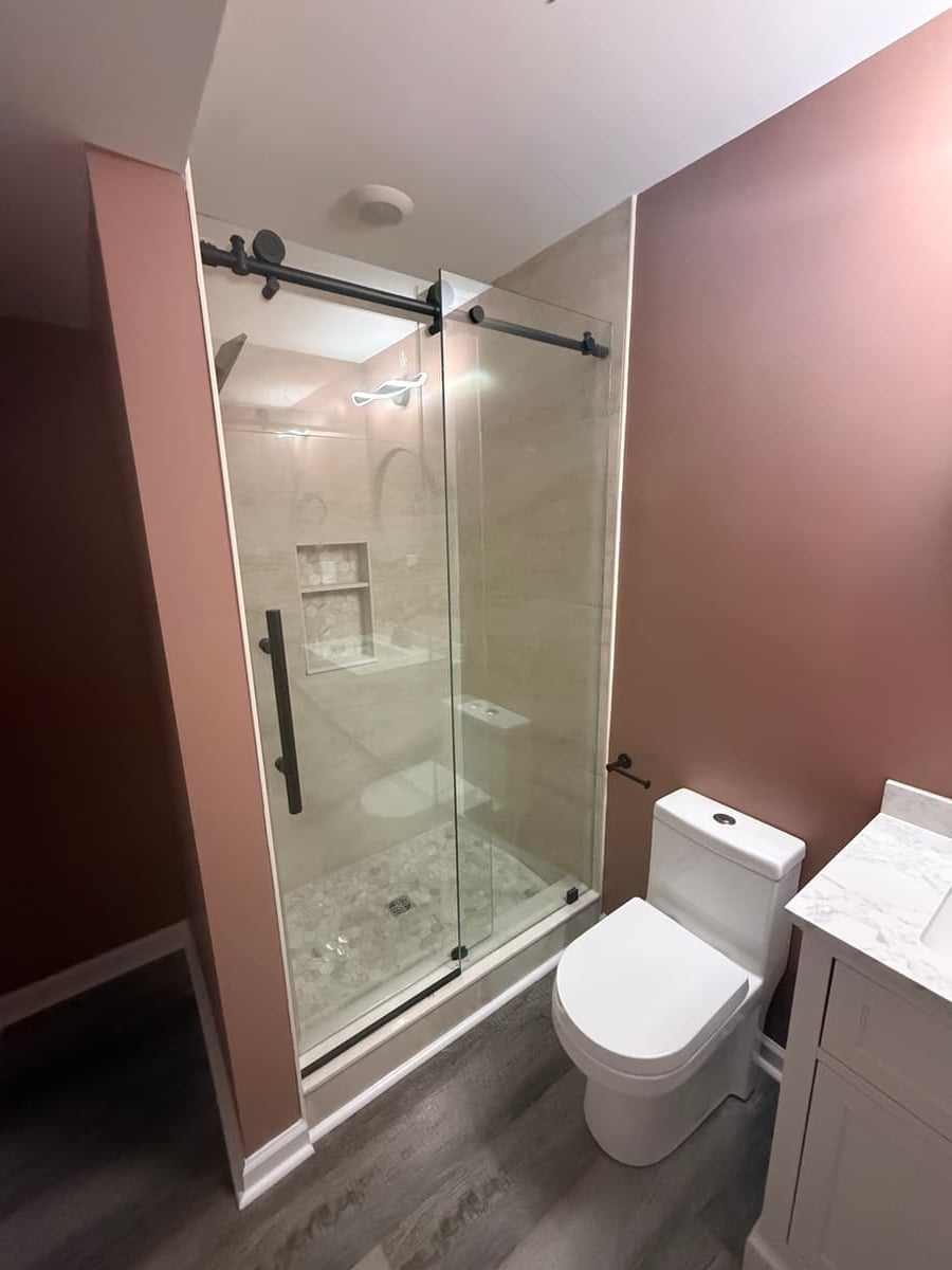 Marble Tile Walk-In Shower