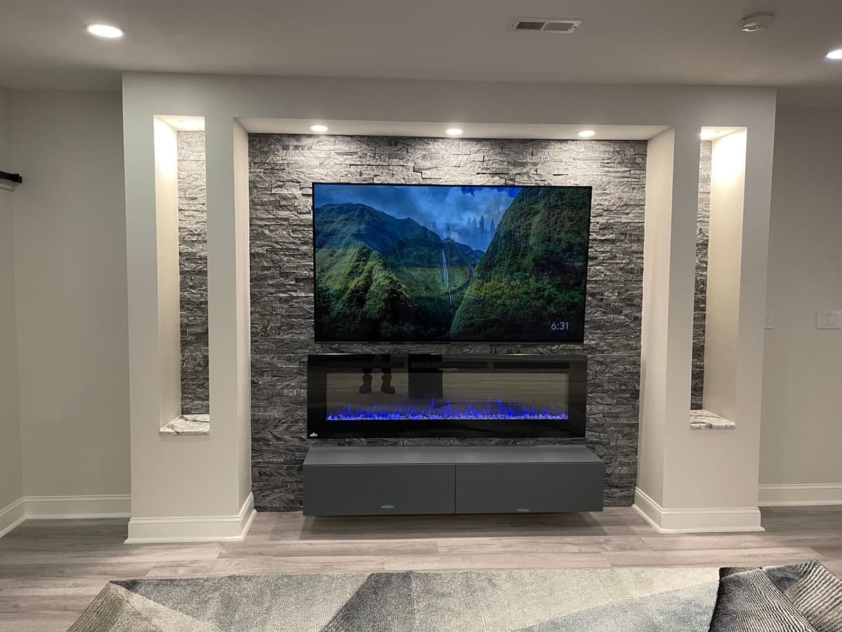 Basement Fireplace Feature