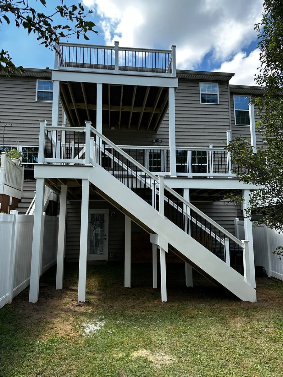 Two-Story Composite Deck - CoriaCo Home Remodeling featured project in Oxford, PA