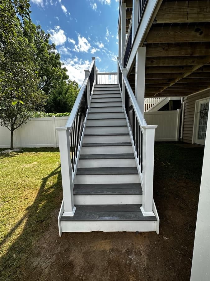 Custom Deck Staircase - CoriaCo Home Remodeling featured project in Oxford, PA